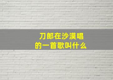 刀郎在沙漠唱的一首歌叫什么