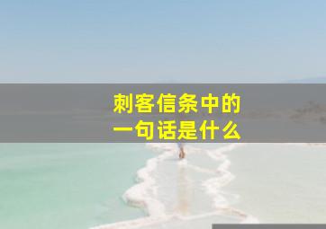 刺客信条中的一句话是什么