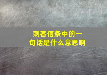 刺客信条中的一句话是什么意思啊