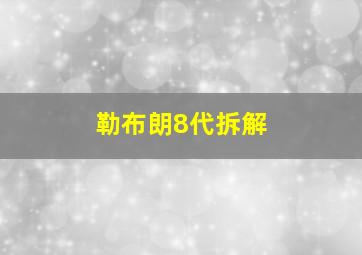 勒布朗8代拆解