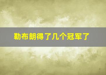 勒布朗得了几个冠军了