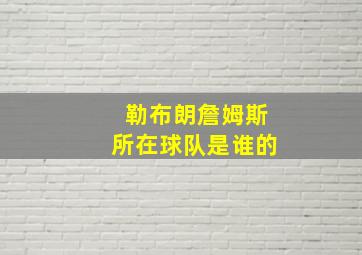 勒布朗詹姆斯所在球队是谁的