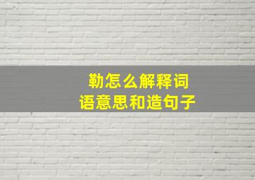 勒怎么解释词语意思和造句子