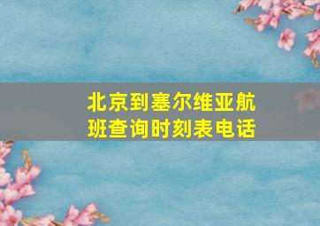 北京到塞尔维亚航班查询时刻表电话