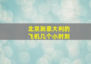 北京到意大利的飞机几个小时到