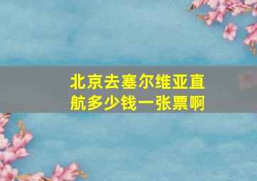 北京去塞尔维亚直航多少钱一张票啊