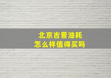 北京吉普油耗怎么样值得买吗