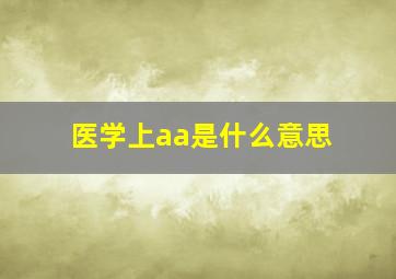 医学上aa是什么意思