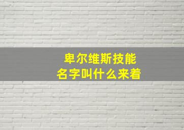 卑尔维斯技能名字叫什么来着