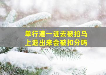 单行道一进去被拍马上退出来会被扣分吗