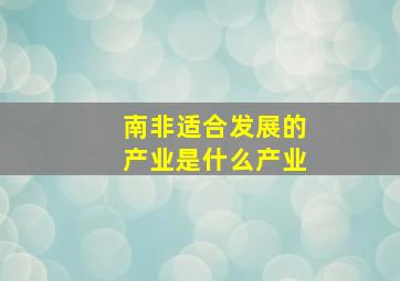 南非适合发展的产业是什么产业