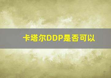 卡塔尔DDP是否可以