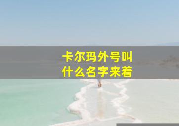 卡尔玛外号叫什么名字来着