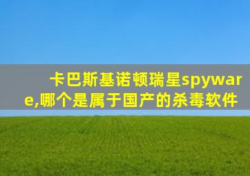 卡巴斯基诺顿瑞星spyware,哪个是属于国产的杀毒软件