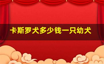 卡斯罗犬多少钱一只幼犬