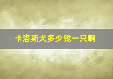 卡洛斯犬多少钱一只啊