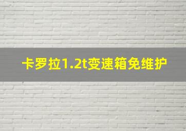 卡罗拉1.2t变速箱免维护