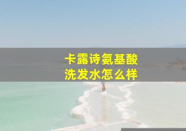 卡露诗氨基酸洗发水怎么样