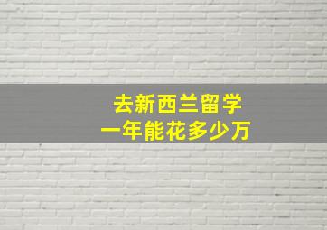 去新西兰留学一年能花多少万