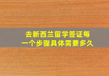 去新西兰留学签证每一个步骤具体需要多久