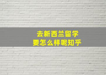 去新西兰留学要怎么样呢知乎