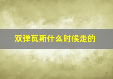 双弹瓦斯什么时候走的