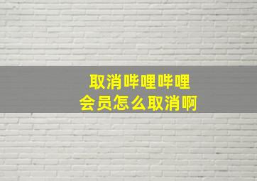 取消哔哩哔哩会员怎么取消啊