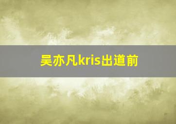 吴亦凡kris出道前