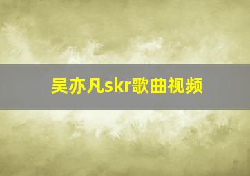 吴亦凡skr歌曲视频