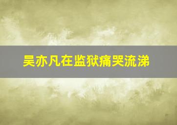 吴亦凡在监狱痛哭流涕