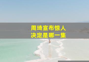 周琦宣布惊人决定是哪一集