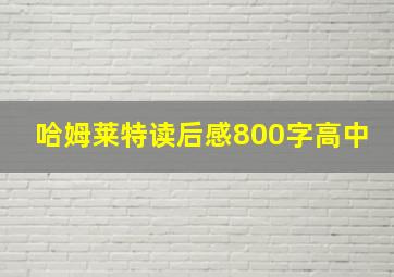 哈姆莱特读后感800字高中