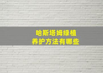 哈斯塔姆绿植养护方法有哪些