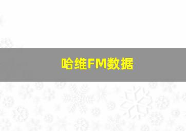 哈维FM数据