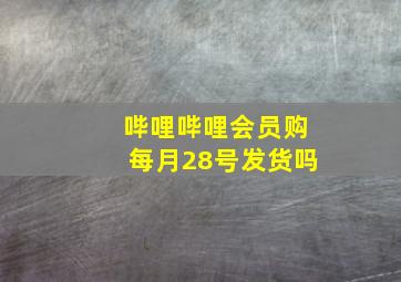 哔哩哔哩会员购每月28号发货吗