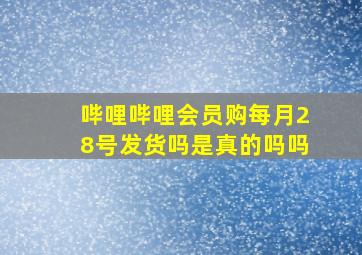 哔哩哔哩会员购每月28号发货吗是真的吗吗