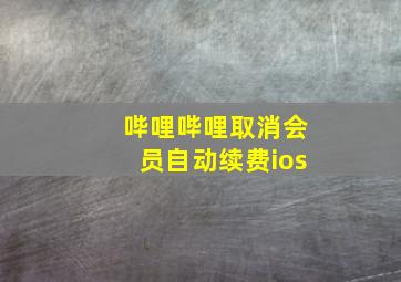 哔哩哔哩取消会员自动续费ios