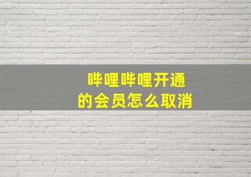 哔哩哔哩开通的会员怎么取消