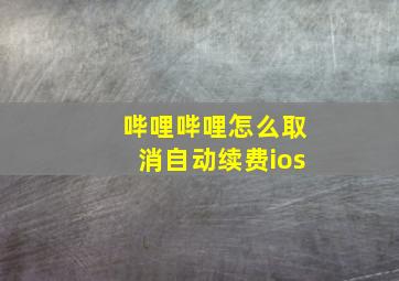 哔哩哔哩怎么取消自动续费ios