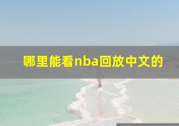 哪里能看nba回放中文的