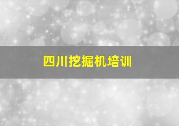 四川挖掘机培训