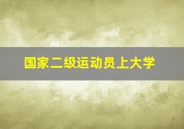 国家二级运动员上大学