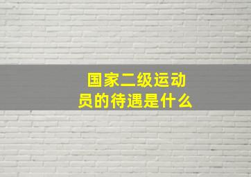 国家二级运动员的待遇是什么