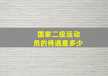 国家二级运动员的待遇是多少