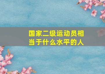 国家二级运动员相当于什么水平的人