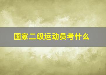 国家二级运动员考什么