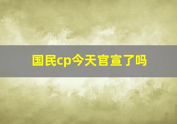 国民cp今天官宣了吗