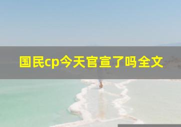 国民cp今天官宣了吗全文