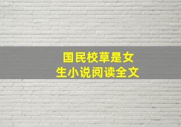 国民校草是女生小说阅读全文