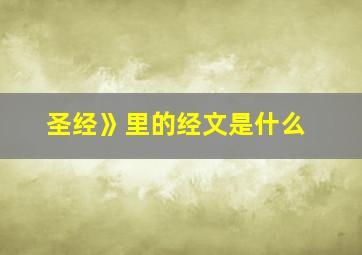 圣经》里的经文是什么